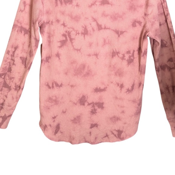 GAP Washed Rose Tie-Dye Thermal Top | Size Large | Ribbed Long Sleeve - Picture 7 of 11